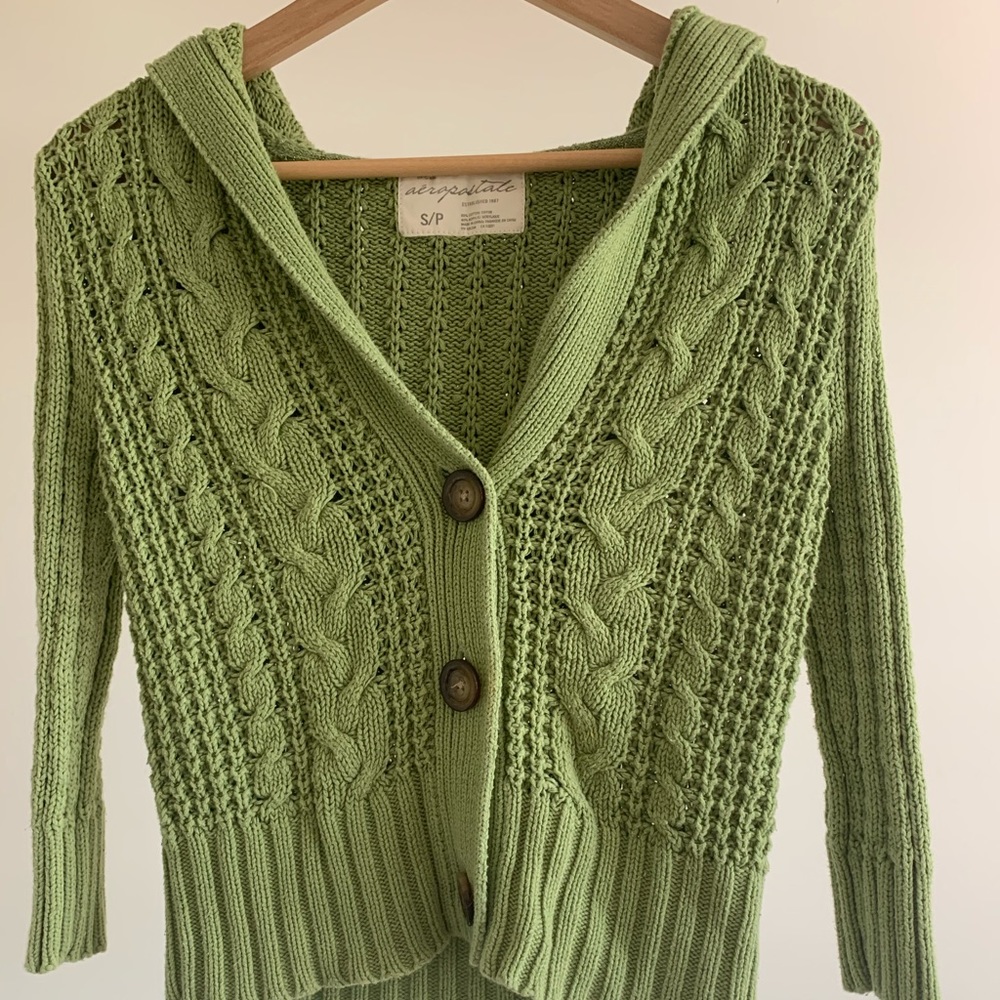 Aeropostale Green Cardigan